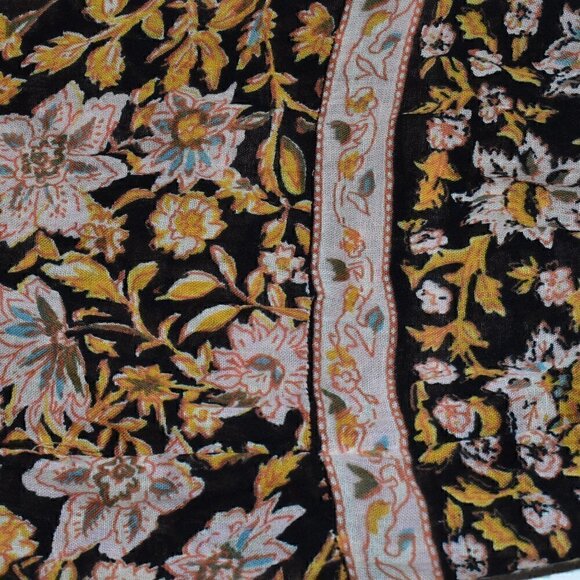 Billabong Sun Fire Printed Boho Peasant Long Sleeve Tassel Tie Top Size S - Picture 12 of 16